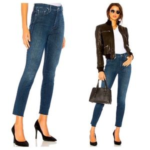 MOTHER High Waist Looker Ankle Fray Moonlust Size 30